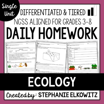 Preview of Ecology and Ecosystems Homework | Printable & Digital