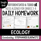 Ecology and Ecosystems Homework | Printable & Digital