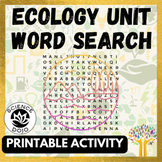 Ecology, Food Webs and Symbiosis Life Science Word Search Printable Freebie