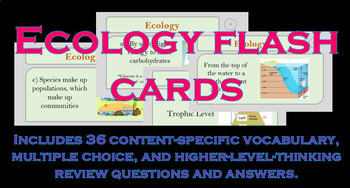 Preview of Ecology Flash Cards