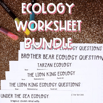 Preview of Ecology worksheet bundle: food chain and food web sub plan activities