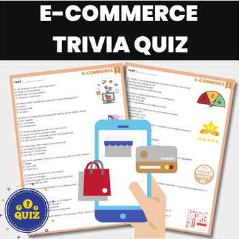 Preview of Ecommerce Trivia Quiz | Electronic Commerce | Digital Literacy | Social Media