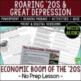 Economic Boom of the 1920s  Lesson -Roaring '20s Reading A
