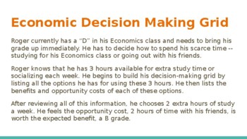 Preview of Economic Decision Making Grid