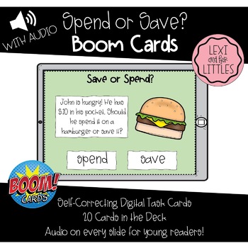 Preview of Economic Decisions: Spend or Save? Boom Cards-Digital Learning