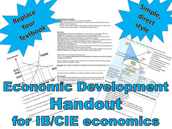 Preview of Economic Development - IB/CIE economics handout