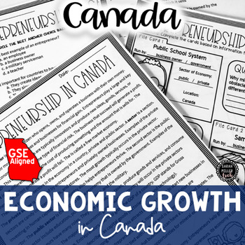 Preview of *6th Grade Georgia* Economic Growth Factors in Canada BUNDLE (SS6E6) GSE aligned