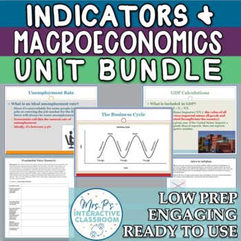 Preview of Macroeconomics & Economic Indicators Unit Bundle w/ Exam (Distance Learning!)