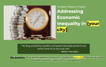 Preview of Economic Inequality Project - Project-Based-Learning, Local Politics Project