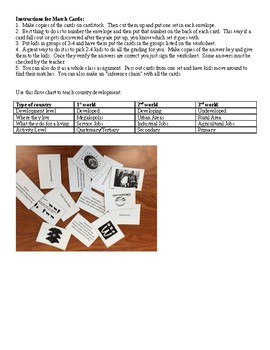 Preview of Economic Match Cards with Worksheet 1st/2nd/3rd Capitalism/Communism/etc...