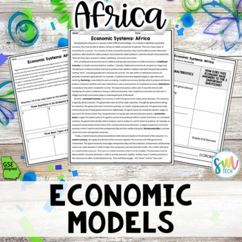 Preview of Economic Models in Africa Reading Packet (SS7E1, SS7E1a) GSE Aligned