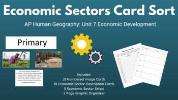Preview of Economic Sectors Card Sort and Graphic Organizer AP Human Geography Topic 7.2