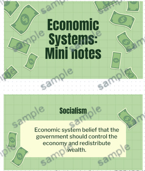 Preview of Economic Systems Mini Notes