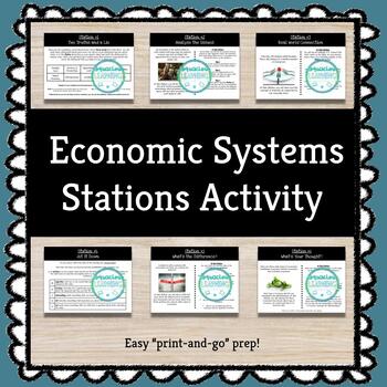 Preview of Economic Systems Stations Activity ★ Print & Go Prep