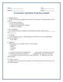 Economic Systems Worksheet
