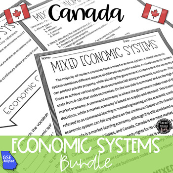 Preview of Economic Systems in Canada Reading Activity BUNDLE (SS6E4) GSE Aligned