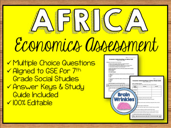 Preview of Economic Understandings of Africa Assessment (SS7E1, SS7E2, SS7E3)