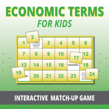 Preview of Economic Terms for Kids - Interactive MatchUp Game - FREE