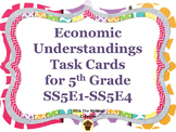Economic Understandings Task Cards for 5th Grade:  SS5E1,S