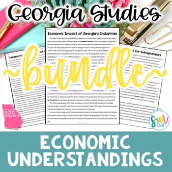 Preview of Economic Understandings for Georgia Studies Reading BUNDLE *8th Grade* NO PREP