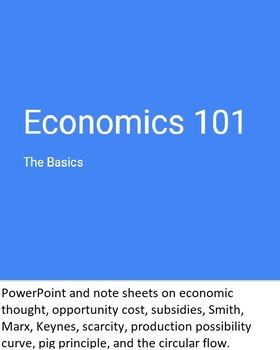 Preview of Economics: Introduction (Opportunity Cost, Scarcity, Smith) PowerPoint w/ Notes
