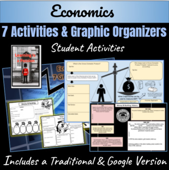 Preview of Economics | 7 Activity Bundle | GDP, Taxes, Stocks, Banking & More!