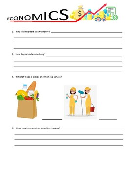 Preview of Economics Assessment Printable, Writing Exercise - 2nd Grade