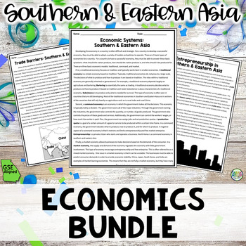 Preview of Economics BUNDLE for Southern & Eastern Asia Reading (SS7E7, SS7E8, SS7E9) GSE
