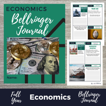 Preview of Economics Bell Ringer Journal and Digital Version Bundle - 150 Bell Ringers