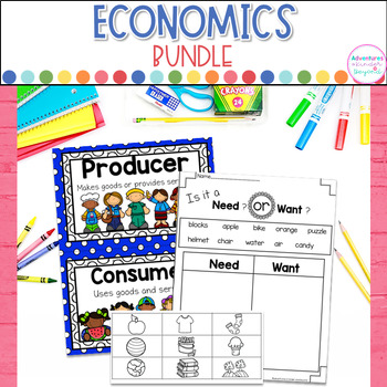 Preview of Kindergarten Social Studies Economics Unit - Activities Bundle Needs and Wants