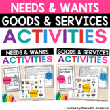Needs and Wants Goods and Services Sorting Activities and 