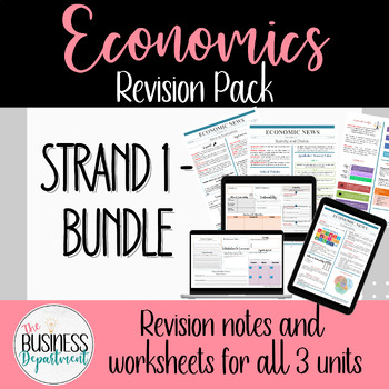 Preview of Economics Revision | Strand 1 BUNDLE | Intro, Scarcity & Choice, Sustainability