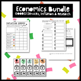 Economics Bundle (goods/services, inflation & research)