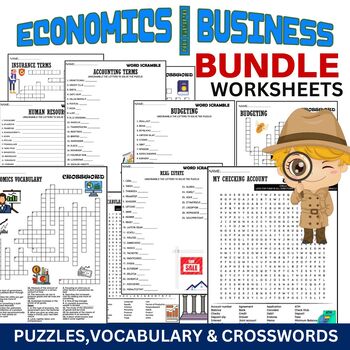 Preview of Economics & Business,Accounting,Budget Early Finishers ACTIVITIES PUZZLES,BUNDLE