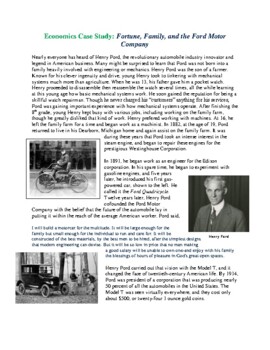 Preview of Economics Case Study: The Ford Motor Company