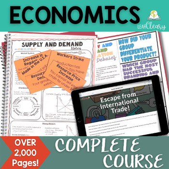 Preview of Economics Interactive Notebook Complete Course Curriculum with Lesson Plans