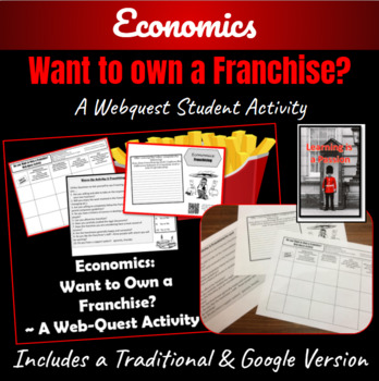 Preview of Economics | Business Structures | Want to own a franchise | Web-Quest Activity