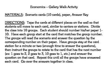 Preview of Economics (Elementary) Activity - Gallery Picture Walk