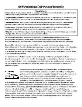 Economics Emergency Sub Plans : Introduction to Environmental Econ