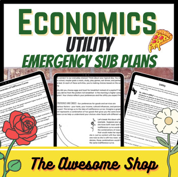Preview of Economics Emergency Sub Plans : Utility & Diminishing Marginal Utility Review