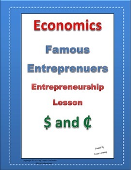 Preview of Economics Entrepreneurship Famous Entrepreneurs Grades 3-6