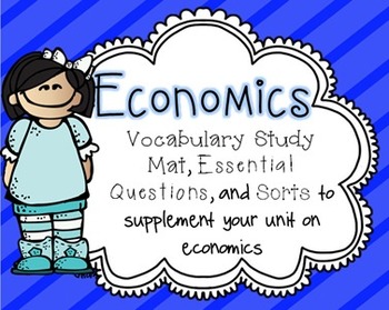 Preview of Economics Essential Questions & Vocabulary Mat {Primary Grades}
