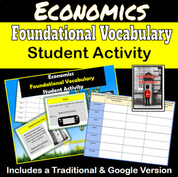 Preview of Economics: Foundational Economics | Vocabulary Activity | Distance Learning