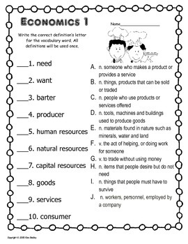 Economics Fun - S'mores Vocabulary Posters, Matching Game and Word Wall