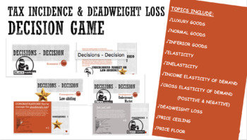 Preview of Price Floor/Ceiling, Deadweight Loss, Tax Incidence! Decisions Econ Game