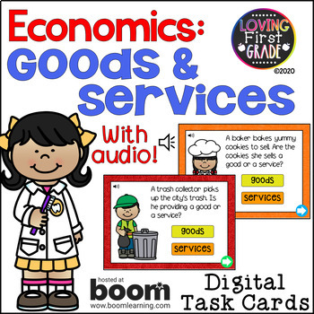 Preview of Economics: Goods and Services | Boom Cards | Digital Task Cards |