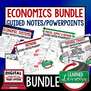 Preview of Economics Guided Notes & PowerPoint,  Economic Notes, Free Enterprise BUNDLE