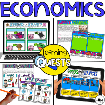 Preview of Economics Digital Activities - Supply Demand, Goods and Services, Money Lesson