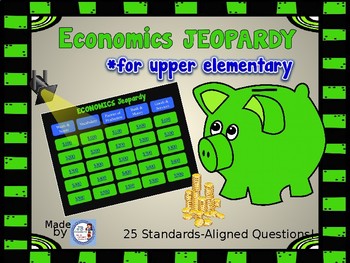 Preview of Economics JEOPARDY Interactive Review Game (intermediate grades)