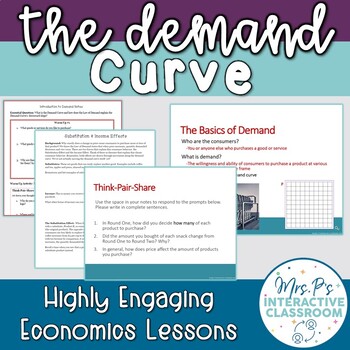 Preview of The Demand Curve Economics Lesson (Distance Learning!)